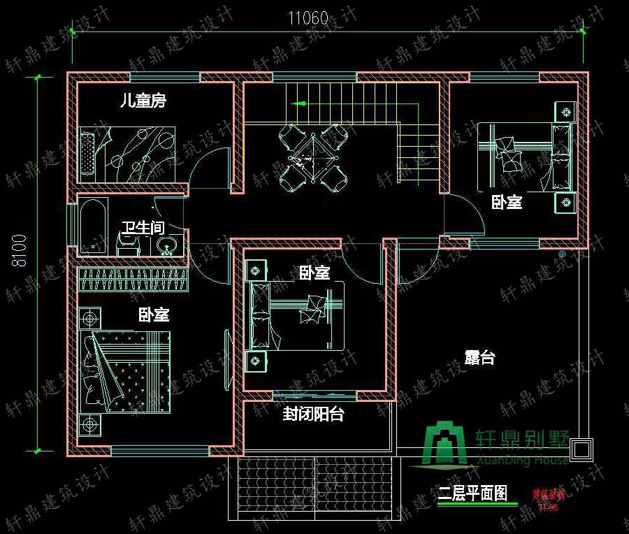 11x8米实用农村小别墅设计图_小房子设计图