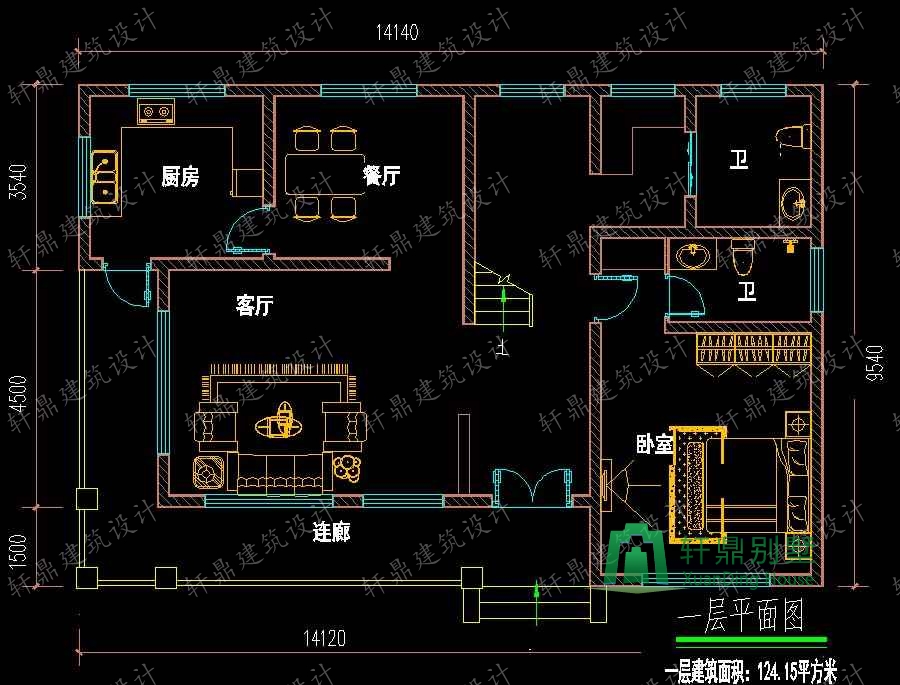 14x10米房子设计图带效果图,农村自建房户型推荐,图纸