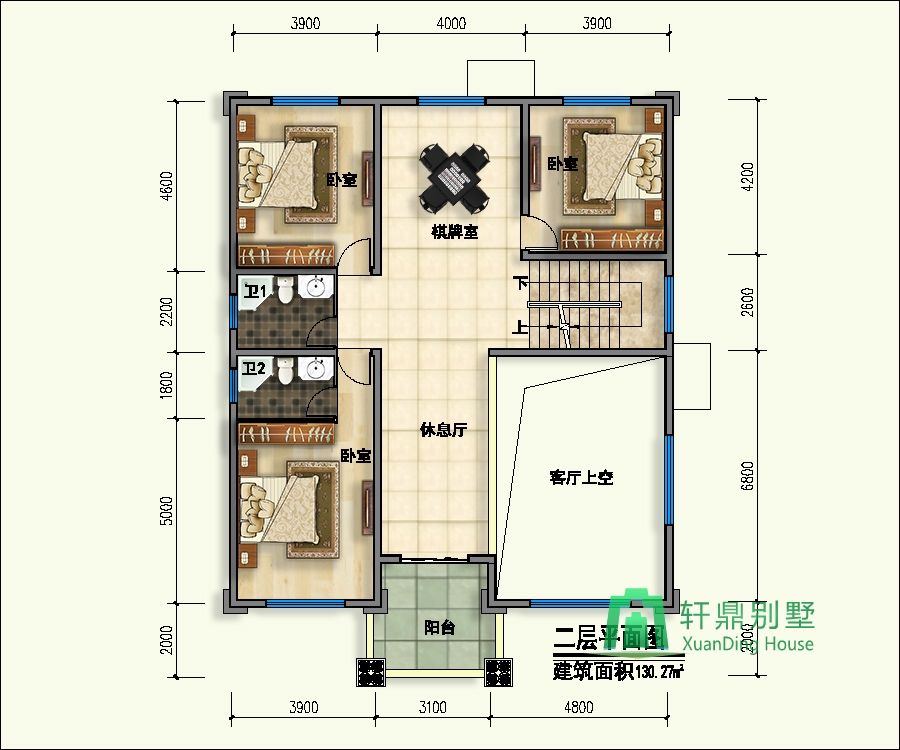 首页 图纸大全 三层房屋图纸 三层复式别墅设计图,占地163平方米自