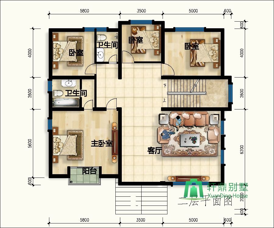 1412米三层新颖大方自建房_轩鼎建筑出品