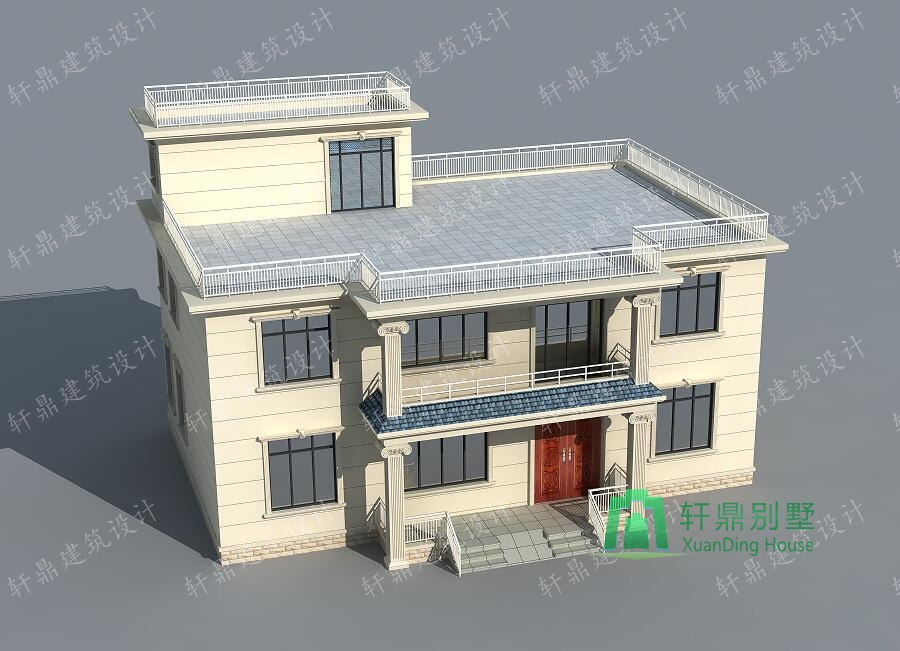 二层平顶别墅设计图,含全套施工图纸,16.40m*11.80m