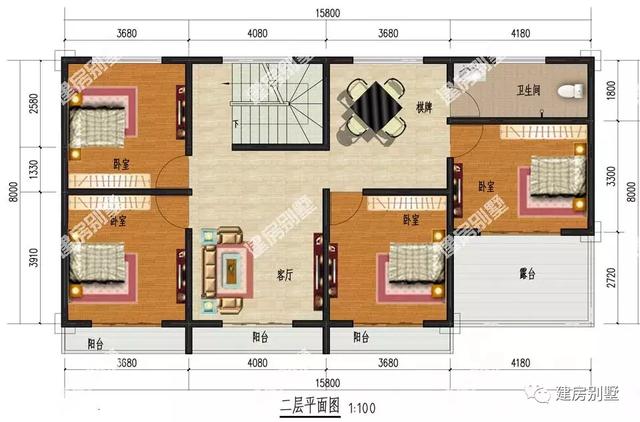 4平方米,砖混,这款户型是将厨房单独分开建的,墙面用到面砖和