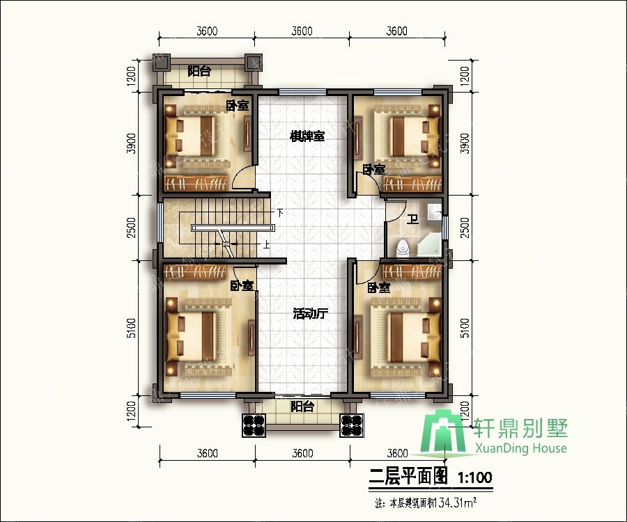 11*14m简单干净的欧式三层自建别墅设计图 - 轩鼎房屋