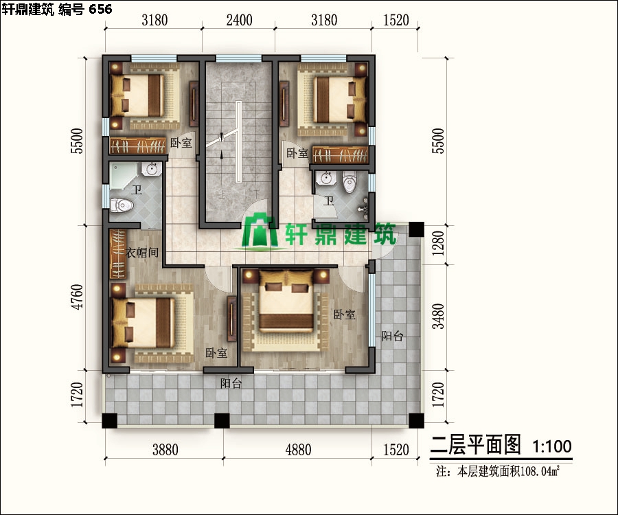 经典四层红砖别墅设计施工全套图纸02.jpg