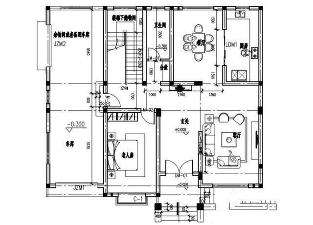二层带车库的自建房屋设计图 二层带车库的自建房屋设计图