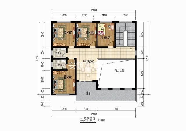 宽13米深8米房屋设计图,13米开间8米进深建房图 13米宽的房屋设计图在大厅里设置了一个中空的客厅,力争成为村里最